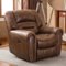 Bestier - Oversized Vegan Leather Manual Power Recliner with Nailhead Trim and USB Port - Brown-Front_Standard