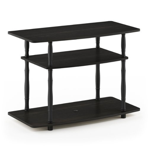 Furinno - Turn-N-Tube No Tools 3-Tier TV Stands with Classic Tubes - Espresso/Black Classic Tube-Front_Standard 