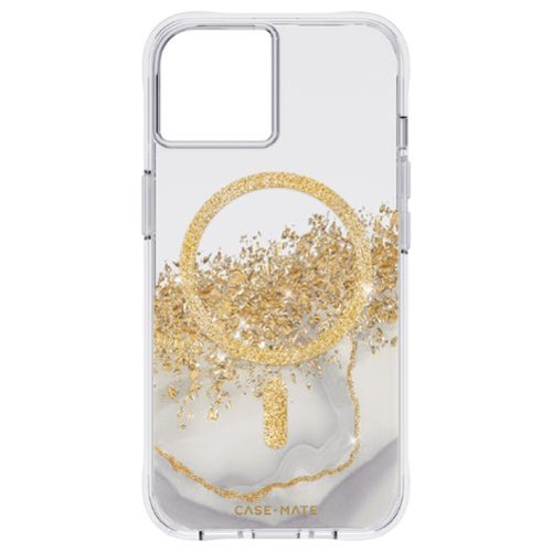 Case-Mate - Antimicrobial Hardshell Case with MagSafe for Apple iPhone 14 - Karat Marble-Front_Standard 