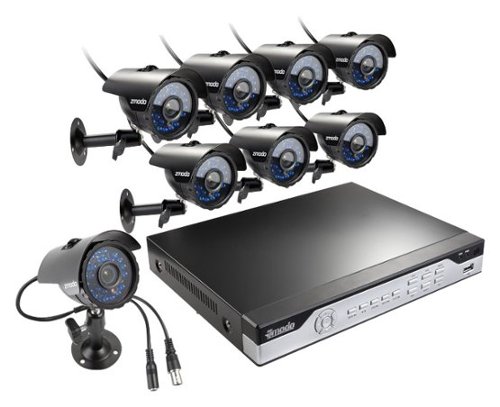  Zmodo - 8-Channel, 8-Camera Indoor/Outdoor DVR Security System - White