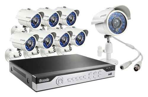  Zmodo - 8-Channel, 8-Camera Indoor/Outdoor DVR Security System - White