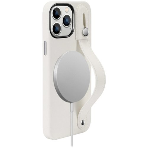 SaharaCase FingerGrip Series Genuine Leather Case with Magsafe for Apple iPhone 15 Pro - White BUY ONLINE