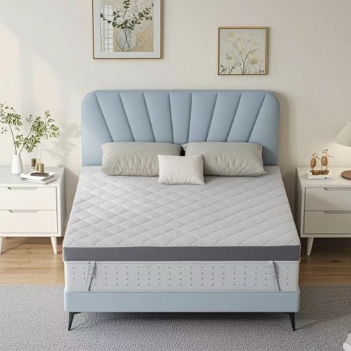 Dyonery - 3 in high-density foam mattress pads, detachable bedspreads, suitable for bedrooms and dormitories, Twin size - White-Front_Standard 