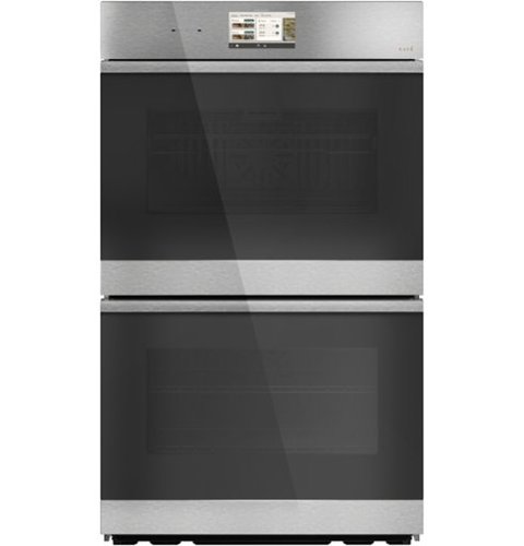 Café - 30" Smart Built-In Double Electric Convection Wall Oven with Air Fry and Push-to-Open Door - Platinum Glass