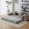Trinkets Crazed - Convertible Floor Sofa Bed with Fixed-Shape Frame, Chenille Boneless Sofa Folding Mattress Couch with Armrest - light gray-Front_Standard