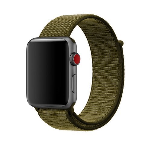 StrapsCo - Everyday Comfort Nylon Watch Band For Apple Watch - 40mm/41mm/42mm - Olive Green-Front_Standard 