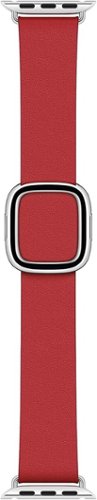 Apple - Watch Band - Modern Buckle (40mm) - Scarlet - Large - Red-Front_Standard 