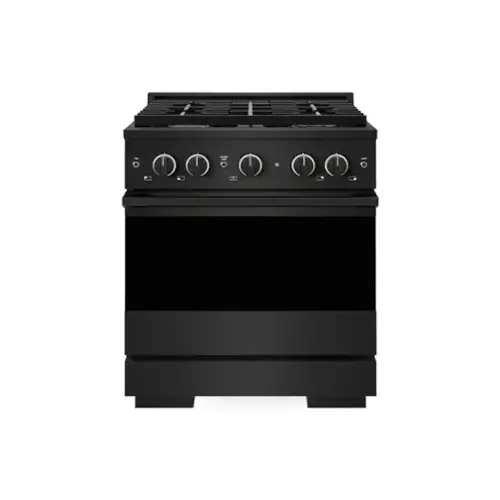 Front. ZLINE - 30 in. 4.2 cu. ft. Marino Dual Fuel Freestanding Range with 4 Gas Burners and Convection Oven in Black Stainless Steel - Black Stainless Steel.
