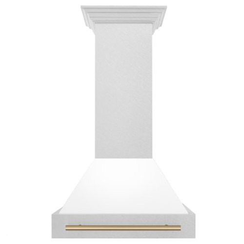 ZLINE Autograph Edition - 30 inches - Externally Vented - Wall Range Hood - Satin Stainless Steel with White Matte Shell