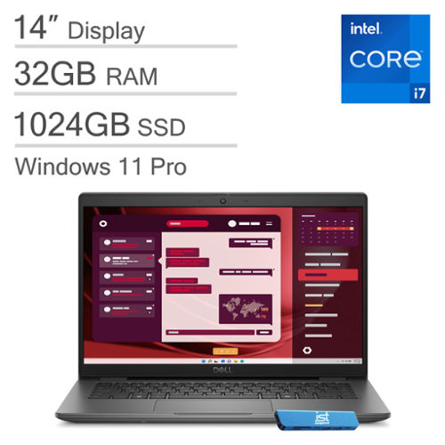 Dell - Upgraded - Latitude 3450 14" FHD Business Laptop - Intel Core i7 with 32GB Memory - 1TB SSD - USB 4.0 - Windows 11 Pro - Gray-Front_Standard 