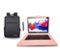LINSAY - 10.1" Octa Core 256GB Storage Android 15 with Designer Cloth Keyboard Case and Stylish Backpack and Pen Stylus - Peach-Front_Standard