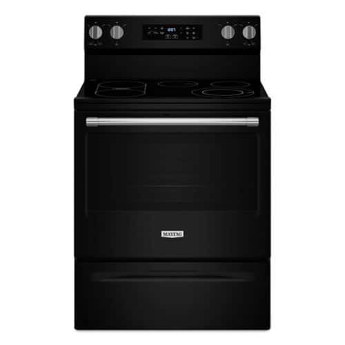 Maytag - 30-Inch Wide Electric Range With No Preheat Air Fry and Air Baking - 5.3 cu. ft - Black-Front_Standard