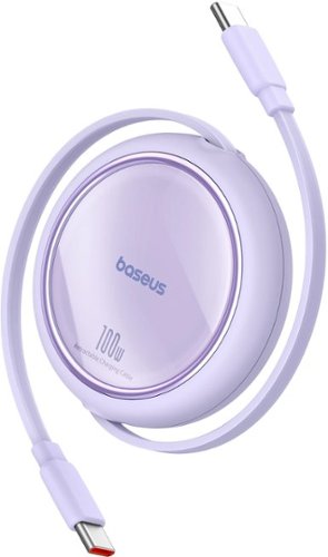 Baseus Free2Pull Mini 100W Retractable USB C Cable Fast Charging for iPhone 16 and Samsung 3.3ft Purple - Purple WORLDWIDE DELIVERY