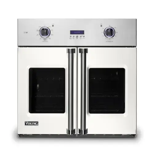 Front. Viking - 30" 7 Series French Door Single Built-In Electric Thermal Convection Oven-Pure White - Pure White.