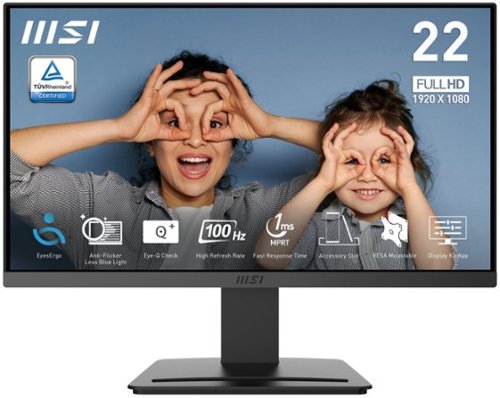MSI - PRO MP223E2 22" VA LCD FHD 100Hz 1ms FreeSync Monitor (DisplayPort, HDMI,VGA port) - Black