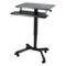 Victor - Mobile Adjustable Standing Desk with Keyboard Tray 25.6" Wide - Black-Front_Standard