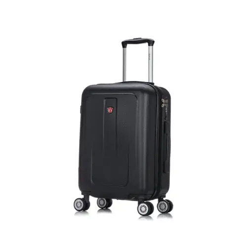 Front. DUKAP - Crypto Lightweight Hardside Spinner Luggage 20" carry-on - BLACK.