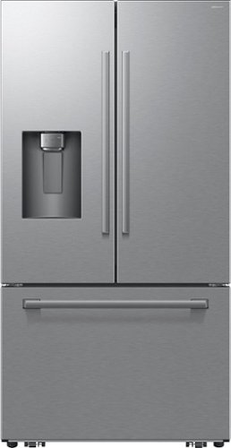 Samsung - Bespoke AI 24 cu. ft. Counter Depth 3-Door French Door Refrigerator with Zero Clearance Fit & Sphere Ice - Stainless Steel