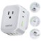 Epicka - Hybrid International Power Adapter for US to Europe & England, 8-IN-1 Travel Plug Adapter, Travel Dorm Essentials - White-Type C 1 Pack-Front_Standard