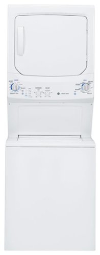 GE - Unitized Spacemaker 3.4 Cu. Ft. 9-Cycle Washer and 5.9 Cu. Ft. 4-Cycle Dryer Electric Combo - White on White-Front_Standard 