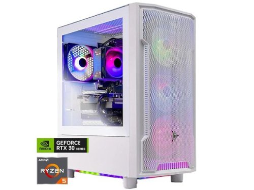 Skytech Gaming - Skytech Archangel PC, AMD Ryzen 5 5500, RTX 3050 6GB, 500GB SSD, 16GB RAM, 650W PSU, Wi-Fi, Win 11 - White-Front_Standard 