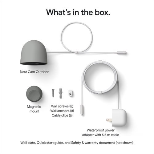 Google Nest Cam Outdoor (wired, 2nd gen) - 2K Video and Gemini - 1-Pack - Hazel BUY IN CANADA