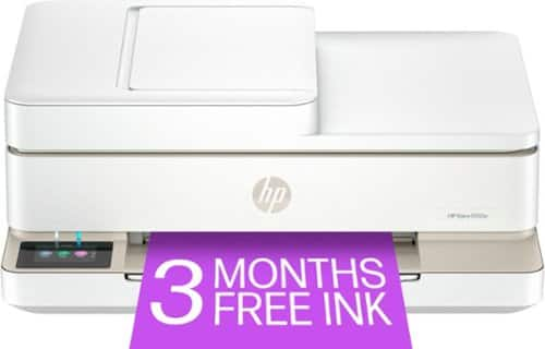 HP - Envy 6555e Wireless All-in-One Inkjet Printer with 3 months of Instant Ink included with HP+ - White