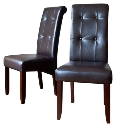 Simpli Home - Cosmopolitan Parson Chairs (2-Pack) - Dark Brown