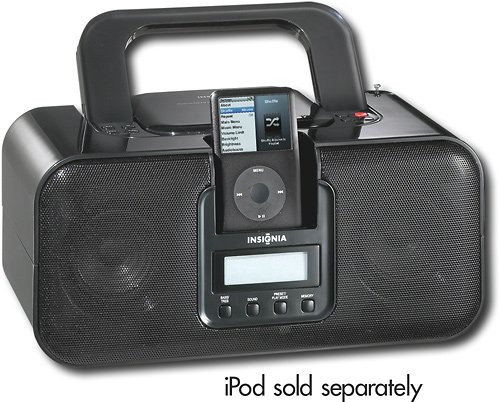 Insignia - Boombox with Apple iPod Dock - Black