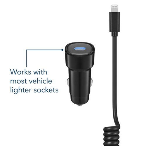 Insignia™ 20W 4 ft. Car Charger Kit for Apple iPhone, iPad and iPod - Black GLOBAL SHIPPING