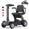 Hover Heart - 4-Wheel Foldable Electric Travel Scooter for Adults, Compact Portable Scooter with 300 lbs Capacity - Black-Front_Standard