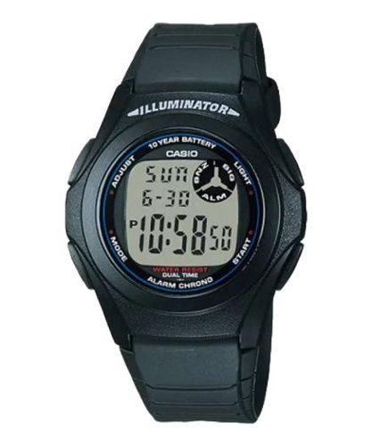 Casio - Men's Classic Digital Watch with Resin Band - F-200W-1AV - Black-Front_Standard 
