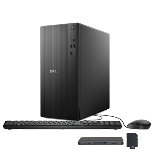 Dell - Tower Desktop,Intel Ultra 7 265,32GB RAM,1TB SSD+1TB Dock Set,Intel UHD Graphics,Keyboard&Mouse,Win 11 Pro - Black-Front_Standard 