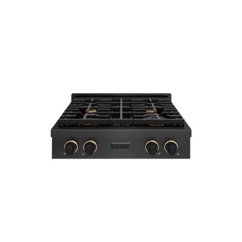 ZLINE - Designer 30 in. 4 Burner Paramount Gas Rangetop in Black Satin Steel with Black and Bronze Accents (SRTBSZ-30-MBCB) - Black Satin Stainless Steel-Front_Standard 