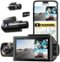WOLFBOX - 4K 3 Channel Dash Cam, WiFi, GPS, 32GB Card, IR Night Vision, 3" LCD Screen, 1440P+1080P+1080P Triple Car Camera - Black-Front_Standard