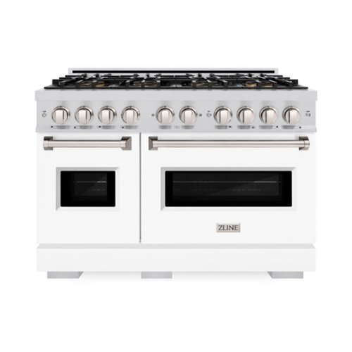 ZLINE - 48 in. 6.7 cu. ft. Classic Freestanding Gas Range with 8 Burner DuoPro Cooktop and Dual Ovens with White Matte Doors - White Matte