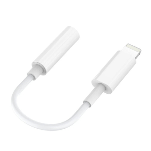Stock Preferred - 3.5mm Headphone Adapter Lightning to Aux Audio Cable Dongle Connector - White-Front_Standard 