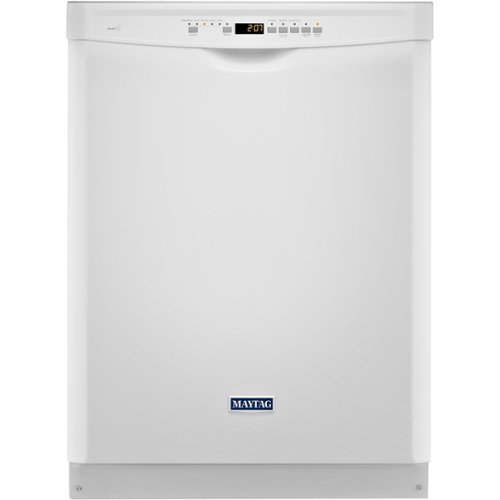  Maytag - 24&quot; Front Control Tall Tub Built-In Dishwasher with Stainless Steel Tub - White