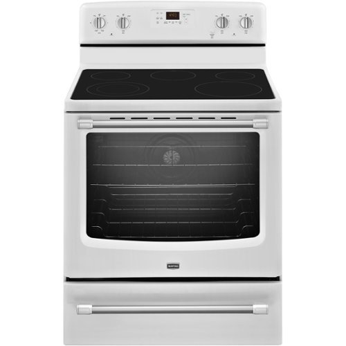 Maytag - 6.2 Cu. Ft. Self-Cleaning Freestanding Electric Convection Range - White-Front_Standard 