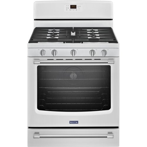 Maytag - 5.8 Cu. Ft. Self-Cleaning Freestanding Gas Convection Range - White-Front_Standard 