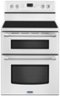 Maytag - 6.7 Cu. Ft. Self-Cleaning Freestanding Double Oven Electric Convection Range - White-Front_Standard