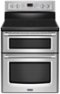 Maytag - 6.7 Cu. Ft. Self-Cleaning Freestanding Double Oven Electric Convection Range - Stainless steel-Front_Standard