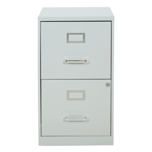 OSP Home Furnishings - 2 Drawer Locking Metal File Cabinet - Gray-Front_Standard 