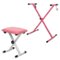 5 CORE - Keyboard Stand Single X Style Adjustable Piano Riser + Keyboard Piano Bench - Pink-Front_Standard