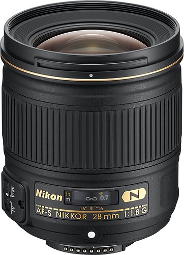  Nikon - AF-S NIKKOR 28mm f/1.8G Wide-Angle Lens - Black