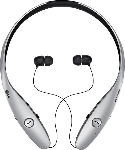  LG - Tone Infinim Wireless Earbud Headphones - Metallic Silver