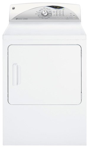  GE - 7.0 Cu. Ft. 17-Cycle Steam Gas Dryer - White-on-White