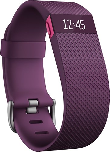  Fitbit - Charge HR Heart Rate and Activity Tracker + Sleep Wristband (Large) - Plum