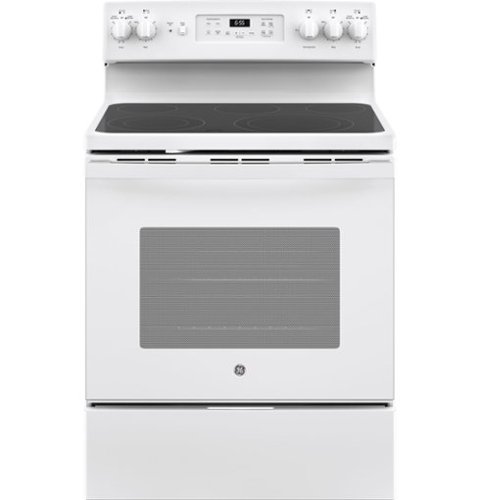 GE - 5.3 Cu. Ft. Freestanding Electric Convection Range with Self-Cleaning and No-Preheat Air Fry - White-Front_Standard 