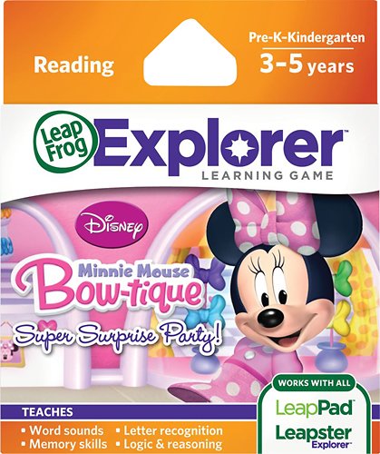 Disney Minnie Mouse Bow-tique Super Surprise Party Game Cartridge for Select LeapFrog Devices - Multi